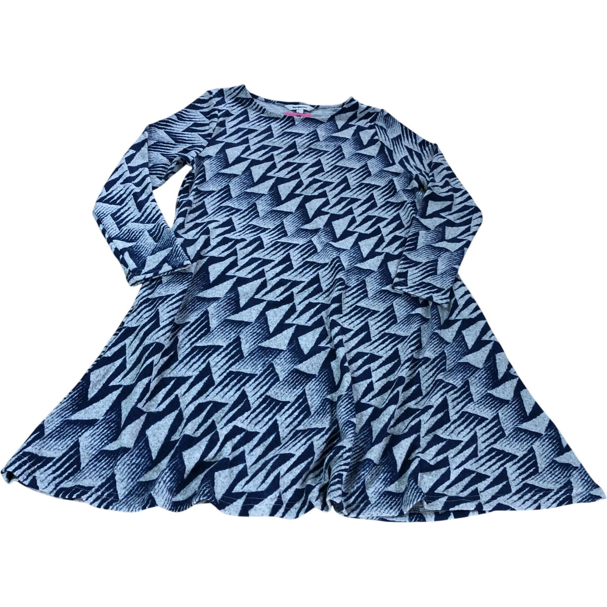 Knitted Long Sleeve Dress UK14 Women's Patterned Fit And Flare