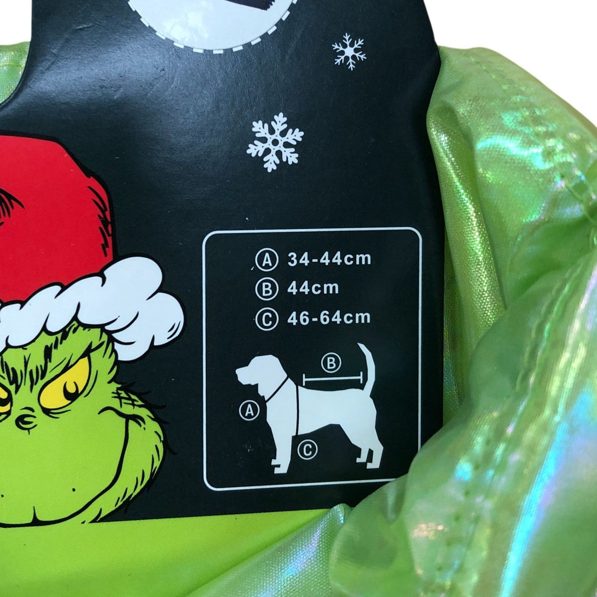 The Grinch Green Puffa Dog Coat Size M
