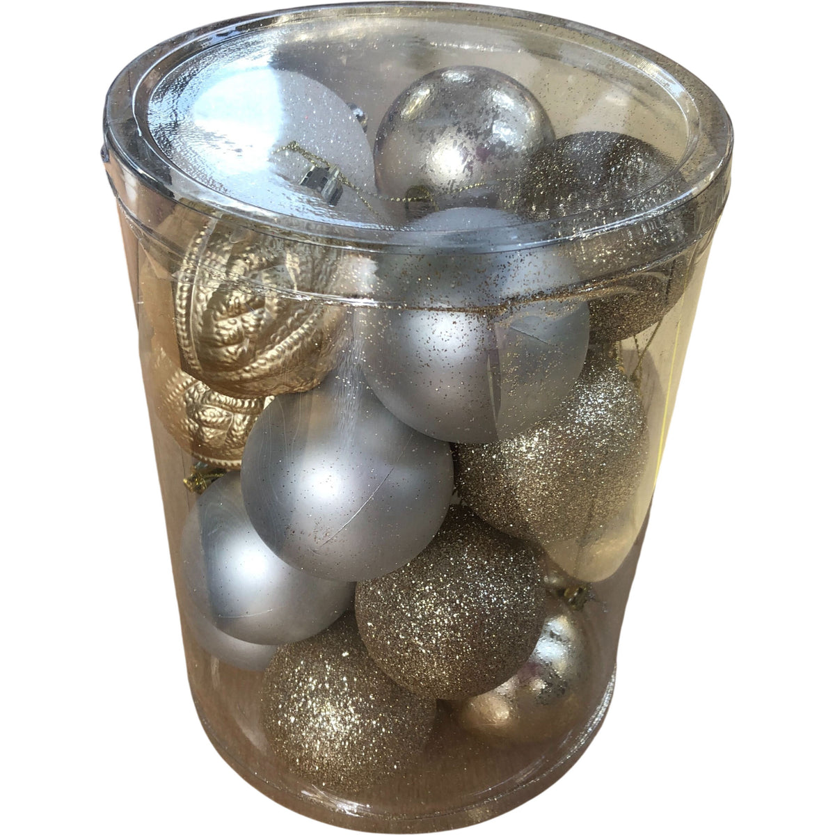 Gold And Silver Christmas Baubles Decorative Ornaments 20 Pieces