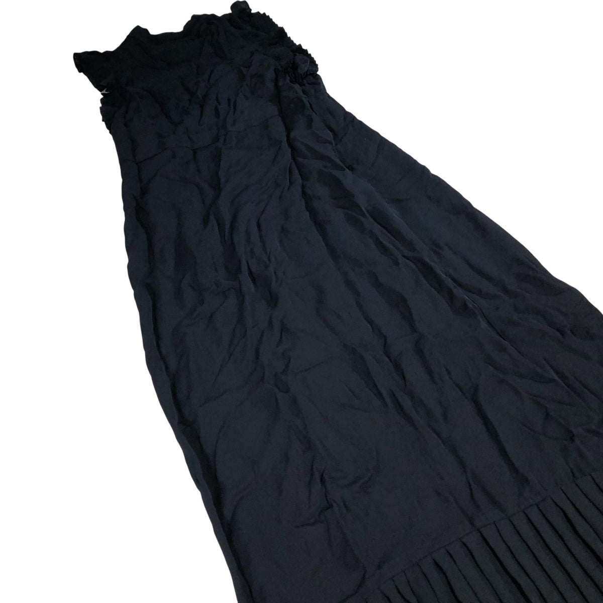 Pleated Midi Dress Women's Navy Blue Lightweight Summer UK10