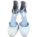 Ellyia Court Heels Size 4 Women's Ice Blue Fine Suede Classic Style