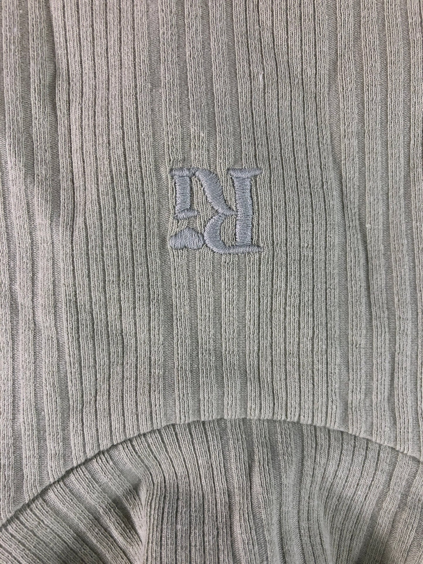 River Island Girls Ribbed Vest Top 11-12YRS Kids Light Green Cotton Sleeveless