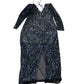Lipsy Elegant Lace Long Sleeve Dress UK Size 14 Black Sequined Evening Wear