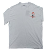 River Island Floral Design T-Shirt Size S Women's White Short Sleeve Top