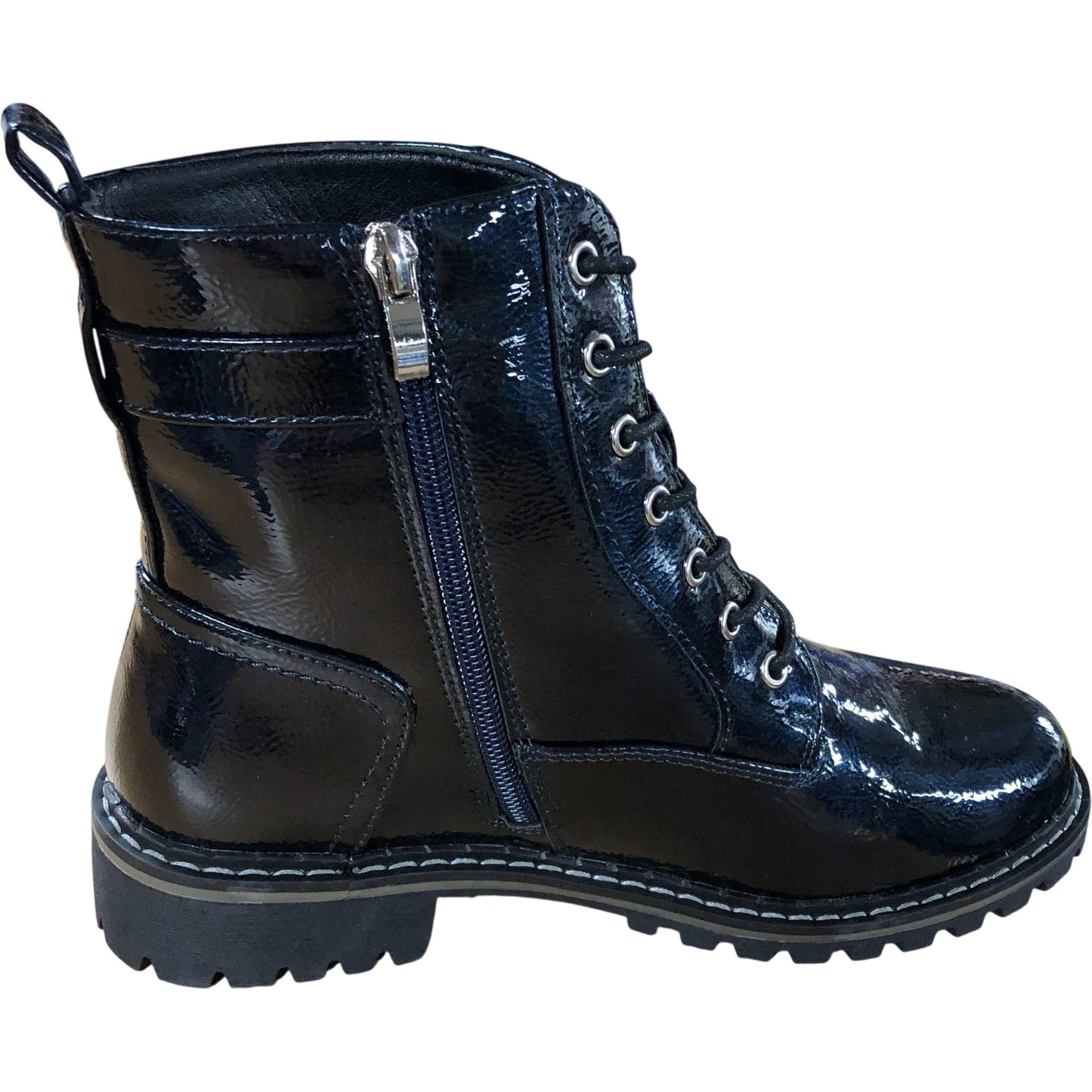 Lunar Dark Blue Ankle Boots UK5 Women's Stylish Lace Up Zip Comfortable Footwear