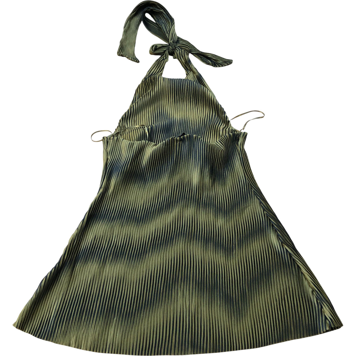 River Island Womens Top Green Plisse Sleeveless Halter Neck