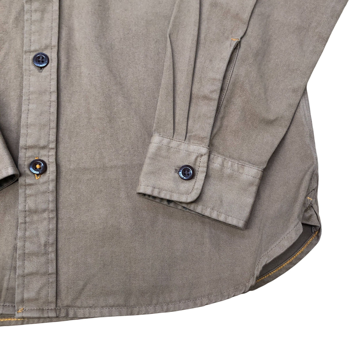 Furze Garment Dye Twill Shirt Mid Brown Size S