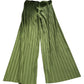River Island Green Pleated Trousers UK12 Women's Wide Leg Lightweight Polyester