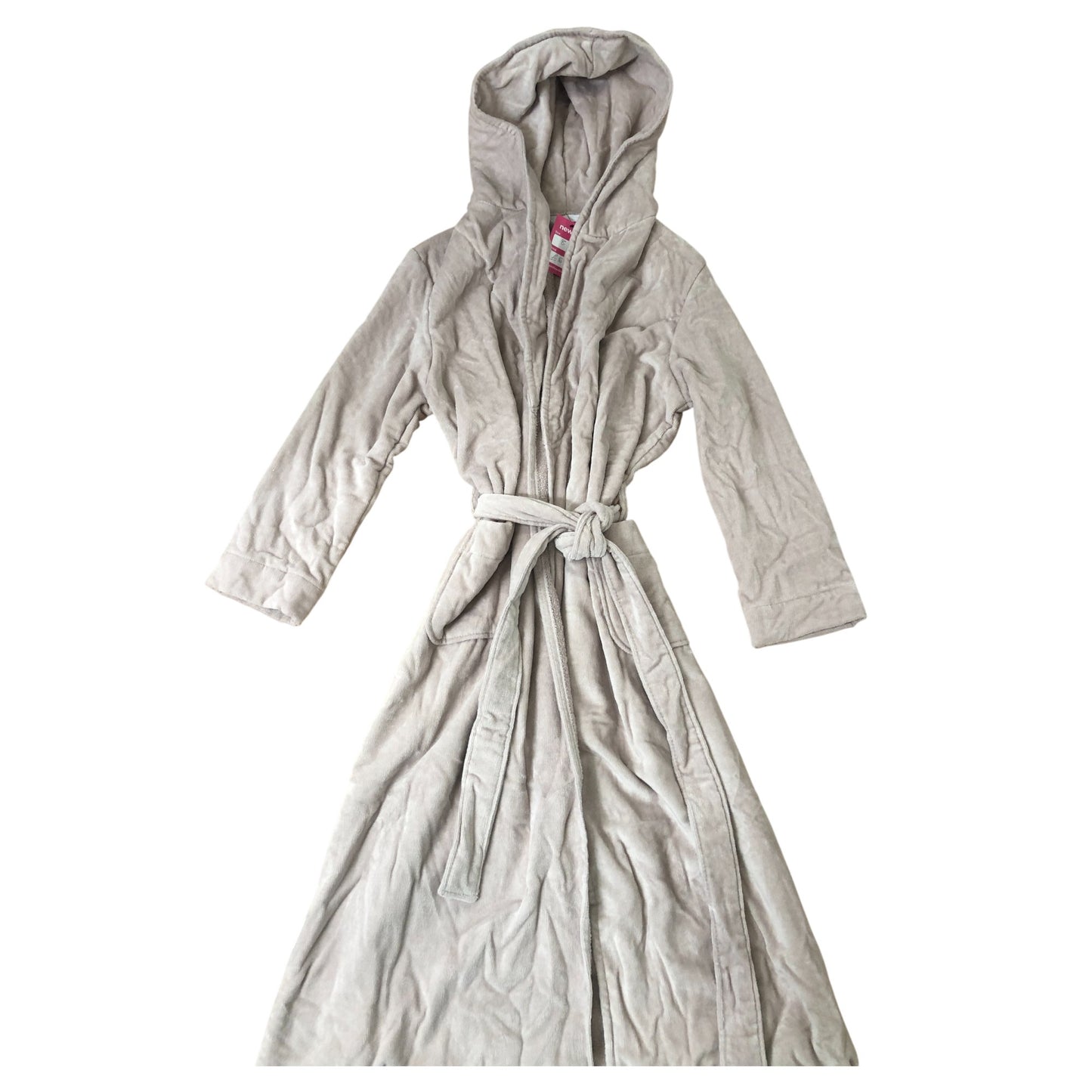 The White Company XS Women's Hooded Bathrobe Plush Cotton Organic Material