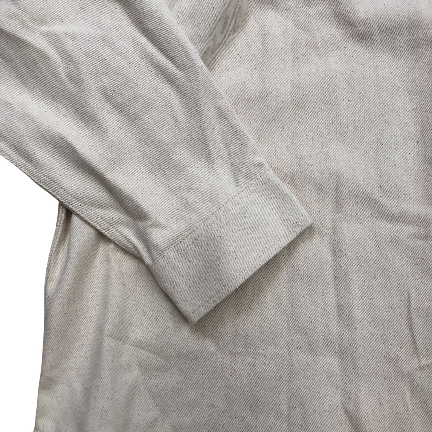 River Island Studios Shirt Size L Men's Long Sleeve Casual Cream Cotton Top