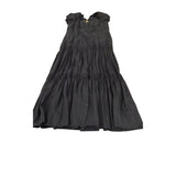 River Island Black Puff Sleeve Midi Dress UK 16 Women's Casual Flared Skirt
