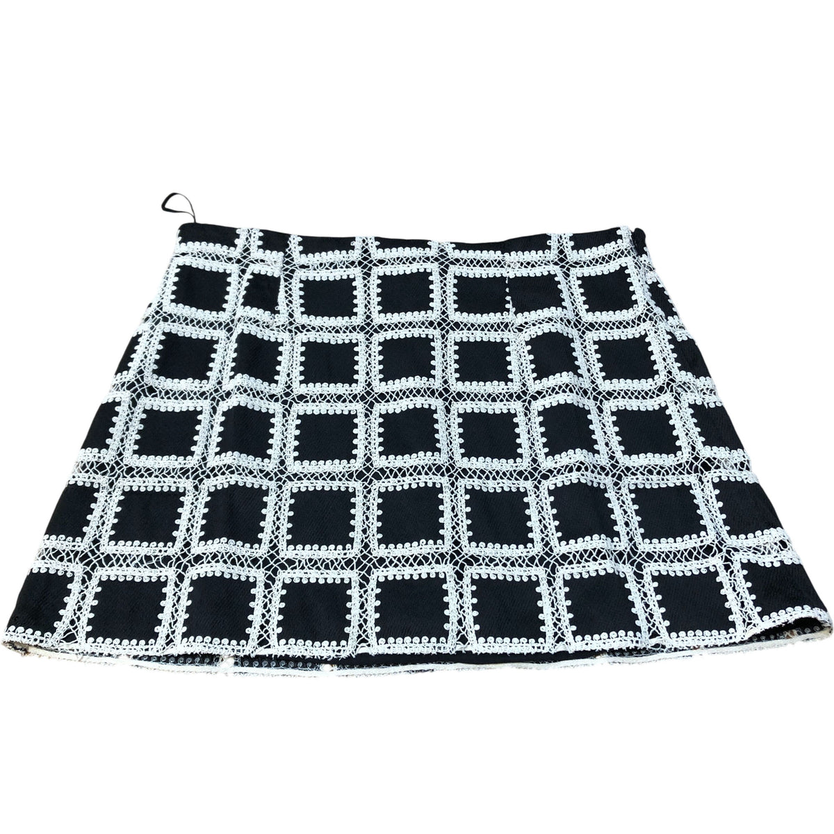 River Island Black And White Checked Skirt Size 16 Women's Stylish Design