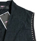 Branded London Women's Black Vest Top Size M 12 40 Crinkled Design With Studs