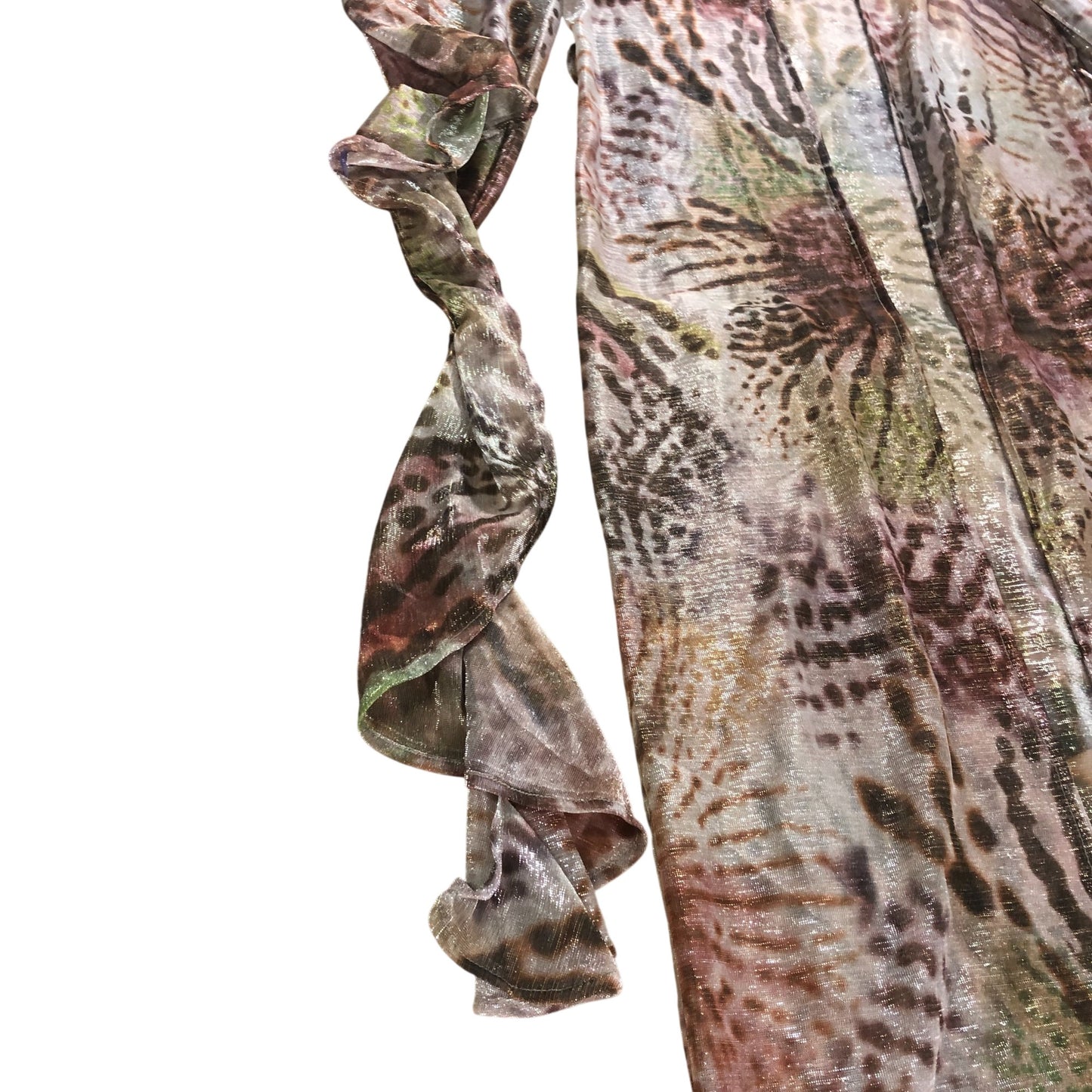 River Island Women's Kaftan Cardigan UK M Brown Multi Animal Print