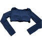 Zesoyne Athletic Crop Top Navy Long Sleeve Size L