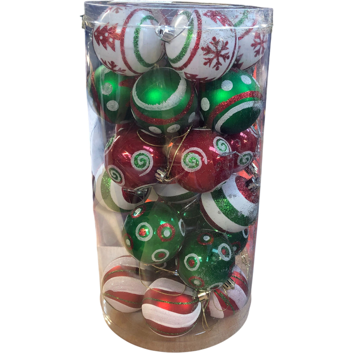 Sea Team 30 Piece Christmas Ornament Set 60mm Red Green White Decoration