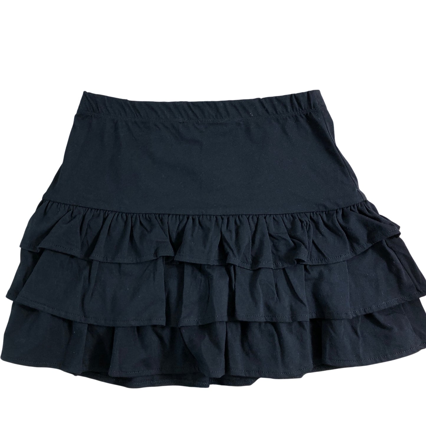 RIVER ISLAND Girls Black Frill Skirt Size 11 12 Years Heart Detail