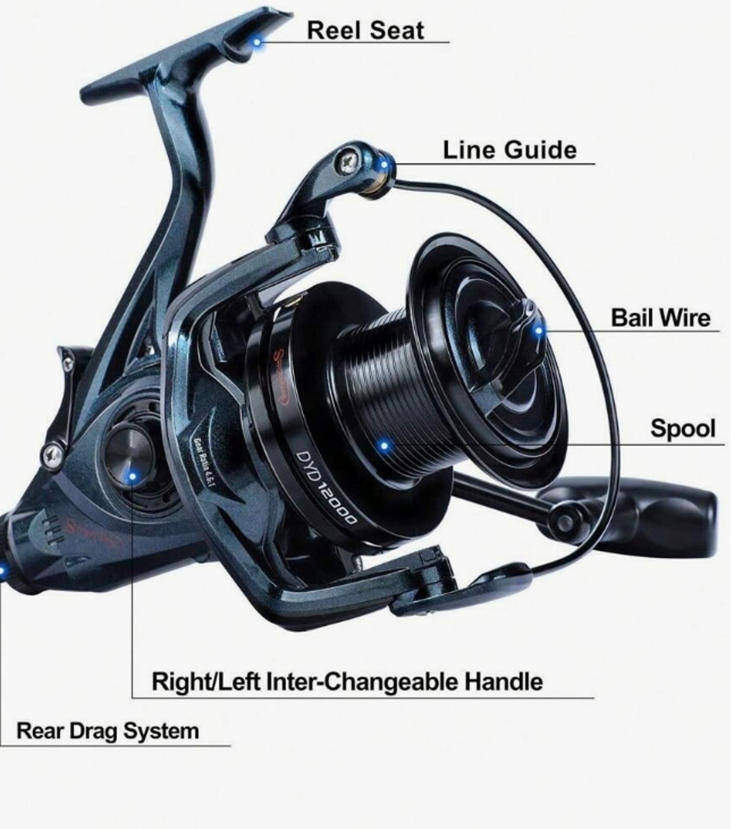 SOUGAYILANG 9000/10000/12000 Series, 4.6: 1 Gear Ratio Spinning Reel