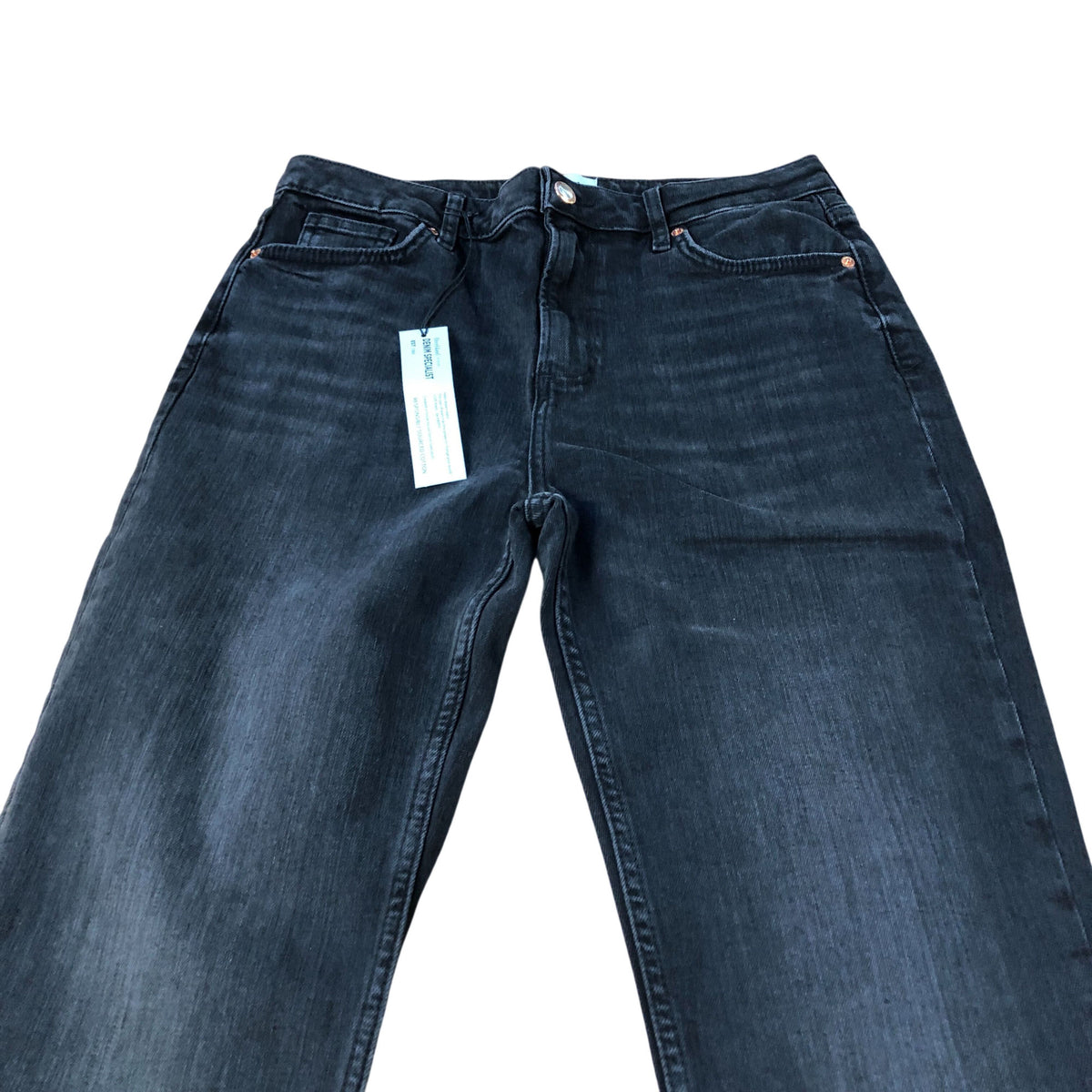 River Island Slim Jeans Black Casual Stretch Denim Trousers UK12
