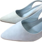 Julia Slingback Fine Suede Pointed Toe Strappy Heels Light Blue Size 6