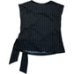 River Island Black Striped Tie Front Top