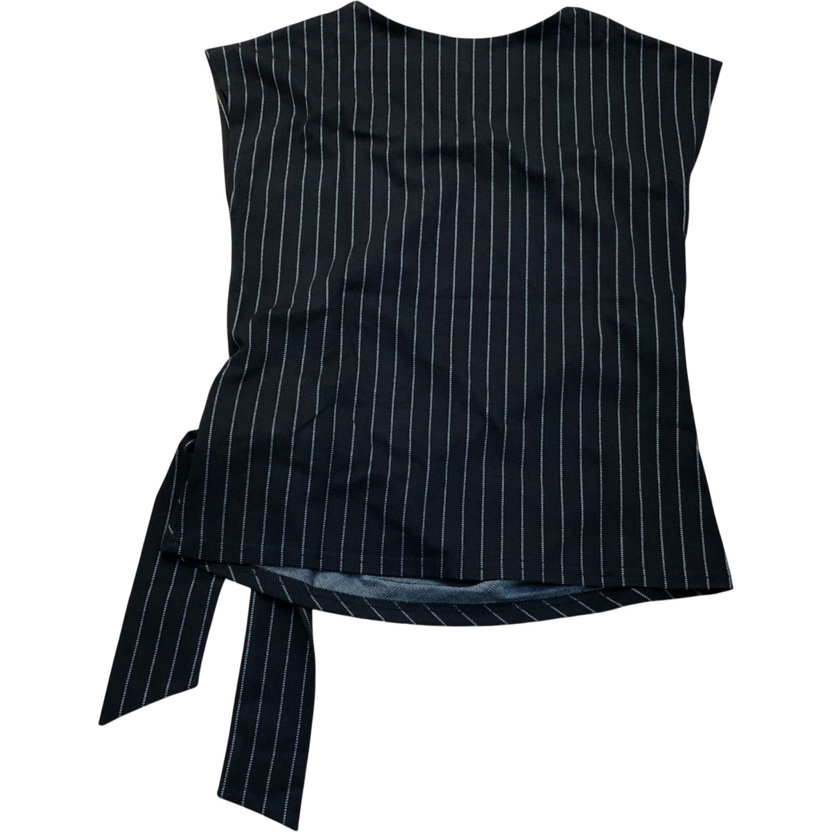 River Island Black Striped Tie Front Top