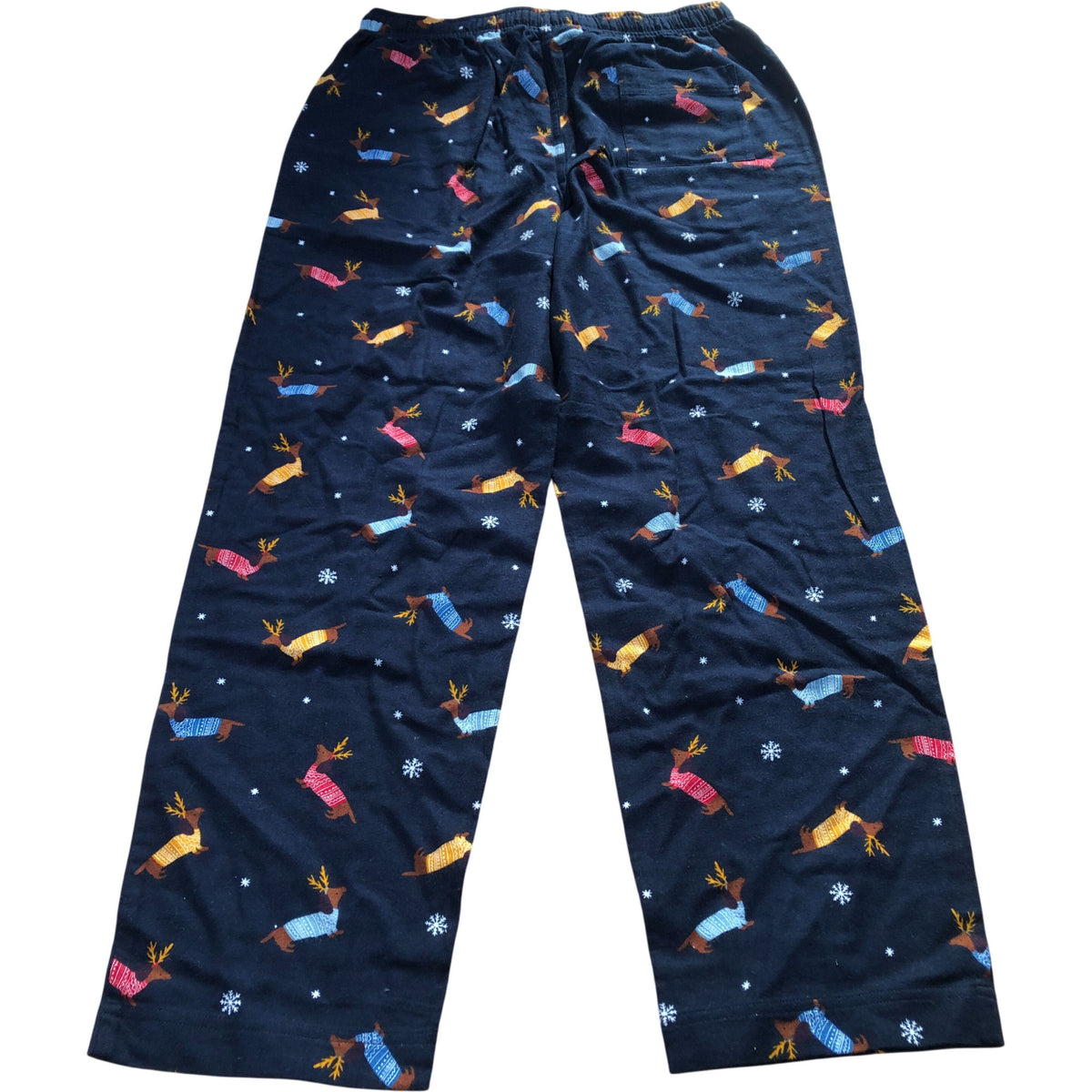 Pyjamas Cotton Dachshund Reindeer Print Loungewear Medium