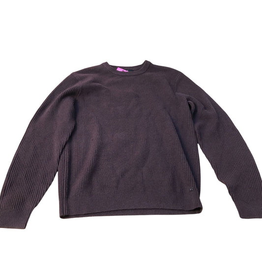 River Island Long Sleeve Sweater Ribbed Knit Burgundy Casual Wear Medium