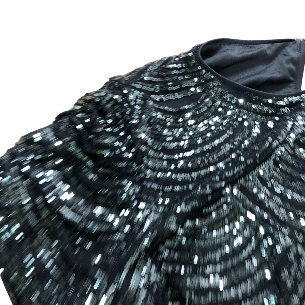 Lipsy London Premium Sequin Dress UK18 Women's Black Evening Party Dress