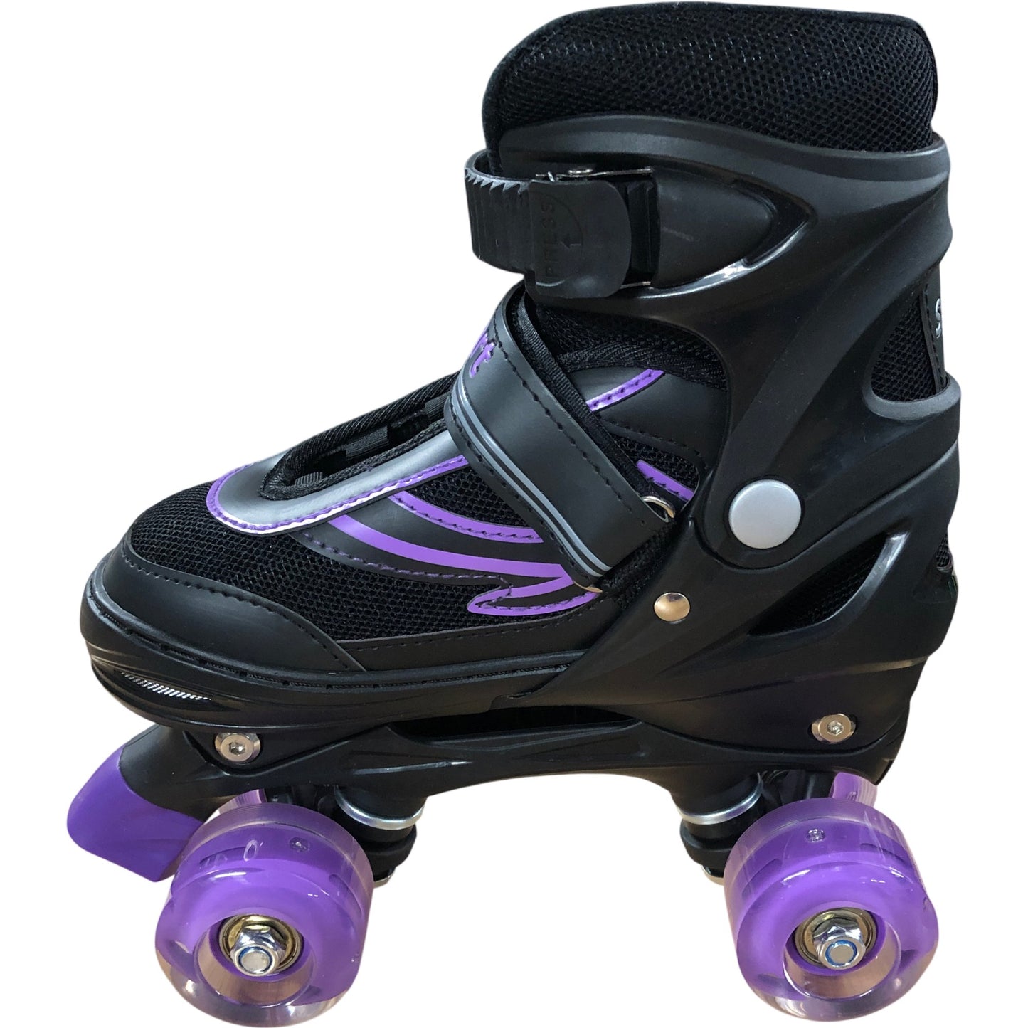 Sports Adjustable Inline Roller Skates Size UK 1-4 Black Purple Safety Features