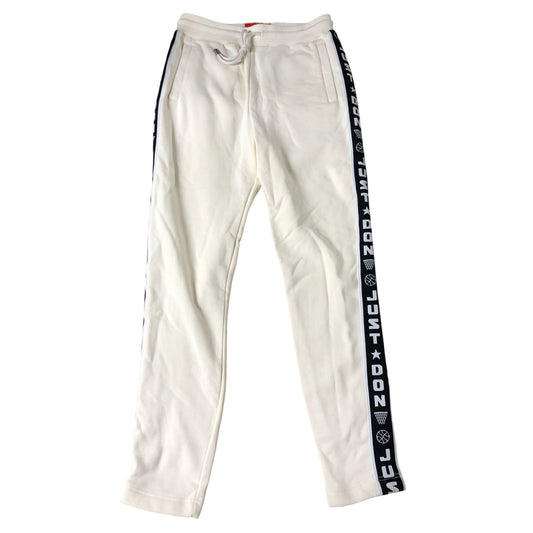Just Don All City Sweatpants Men's Cream Comfortable Trousers Size M Ankle Zips