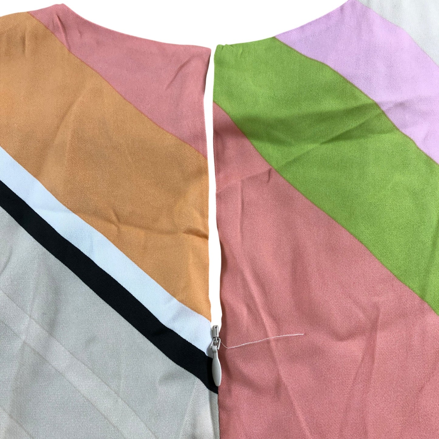 Branded UK10 Women's Colourful Sleeveless Dress Viscose Polyester Multi Stripe