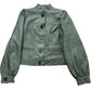 Green Leather Puff Sleeve Jacket Size S