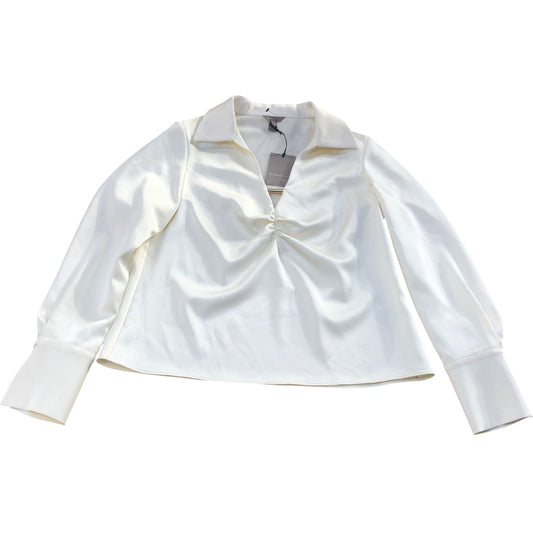 Rivers Island Studio White Satin Blouse Size 12