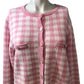 River Island Radical Romance Cardigan UK8 Women's Pink Check Knit Sweater