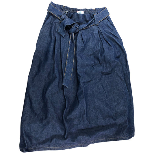 River Island Denim Maxi Skirt UK 14 Women's Casual Dark Blue Cotton Blend