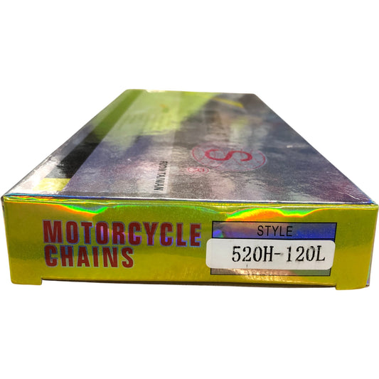 S Motorcycle Chains 520H120L Heavy Duty Hi Tech Alloy Steel Pre Stretched