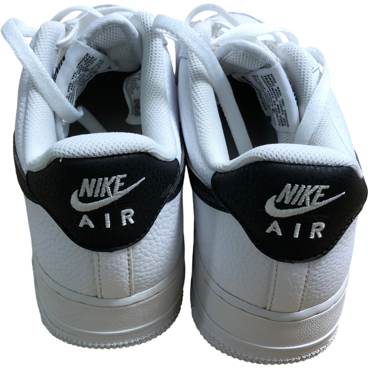 Nike Air Force 1 Low UK9 Men's Trainers White Black Leather Stylish Sneakers