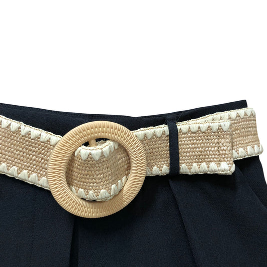 River Island Black High Waisted Shorts Women's Belted Pleated Stylish Size 6