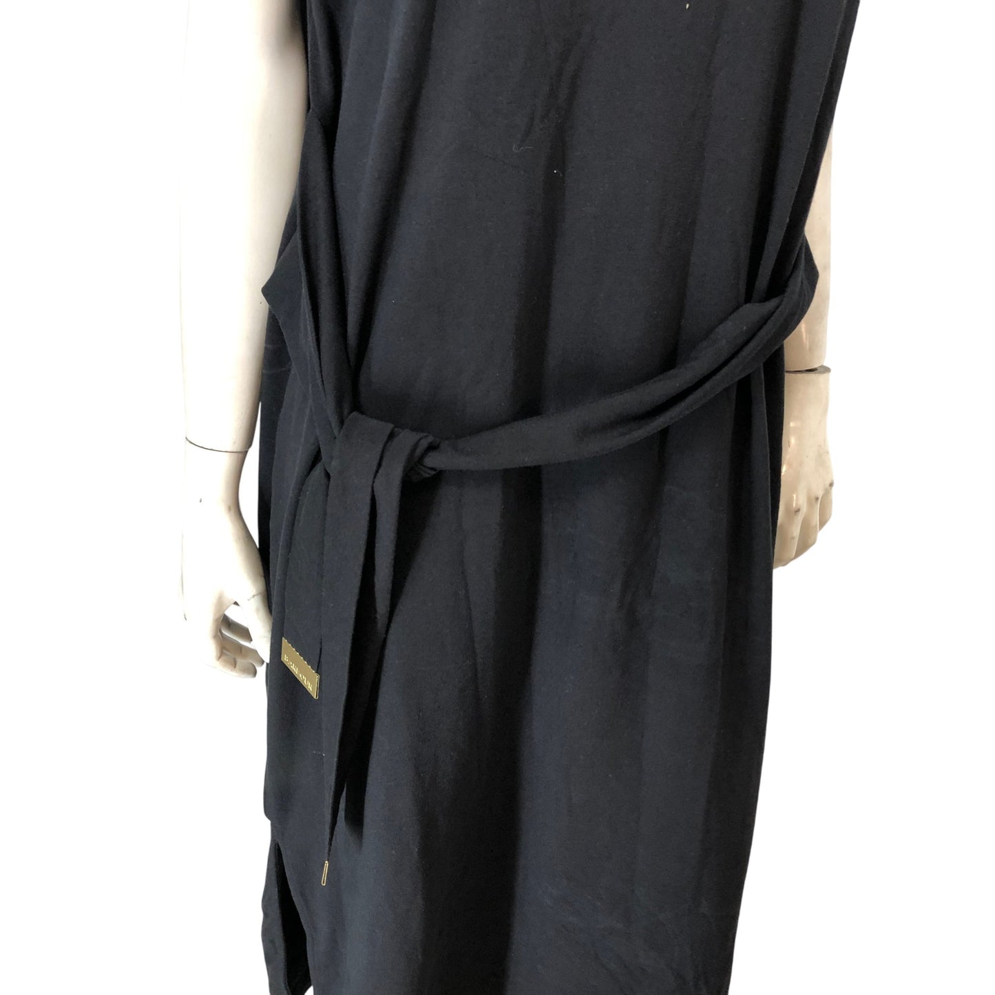 Barbour International Whitson Midi Dress UK12 Women's Black Cotton Casual Style