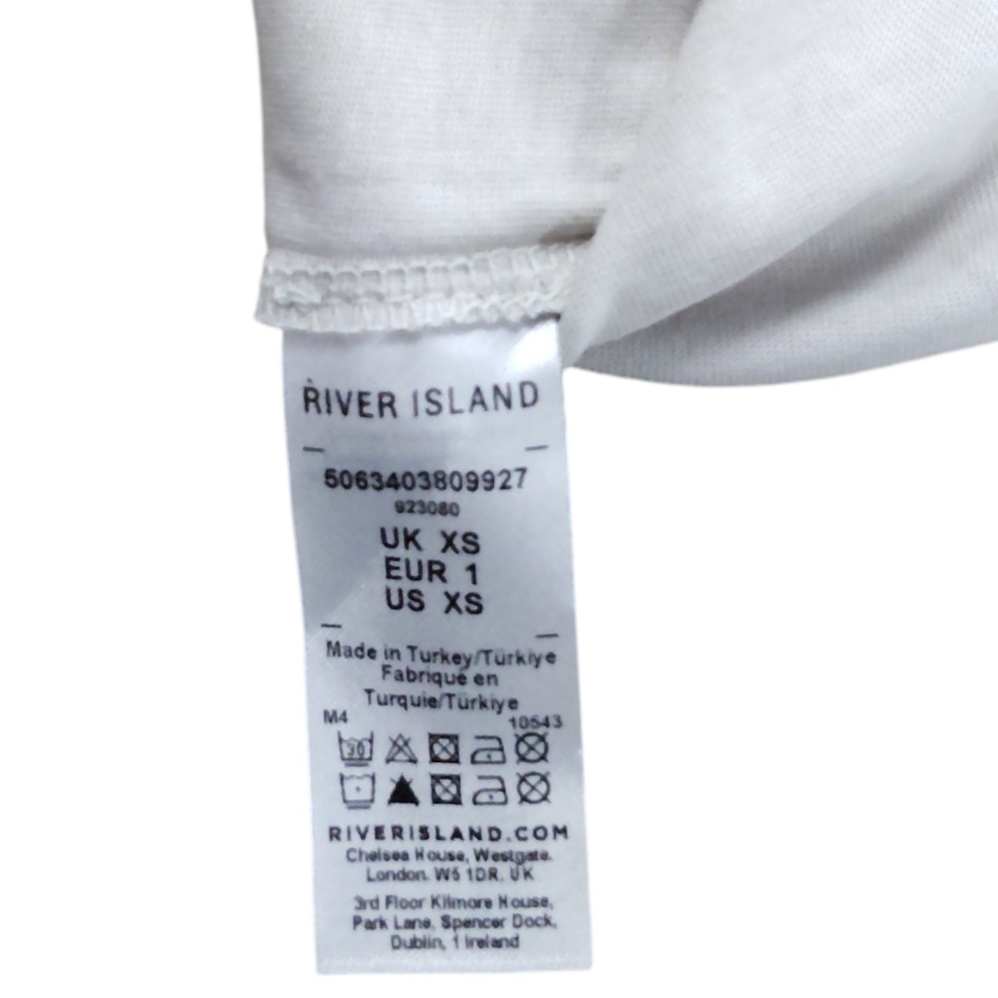 River Island XS Women's White Ruched Top Casual Short Sleeve Blouse