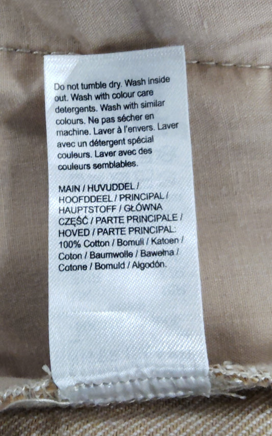 River Island 16R Women's Relaxed Chinos Trousers Cotton Beige Casual Wear