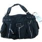 Scarleton Black Handbag Women's Soft Faux Leather Multiple Zipper Pockets
