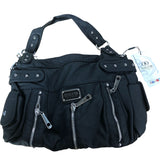 Scarleton Black Handbag Women's Soft Faux Leather Multiple Zipper Pockets