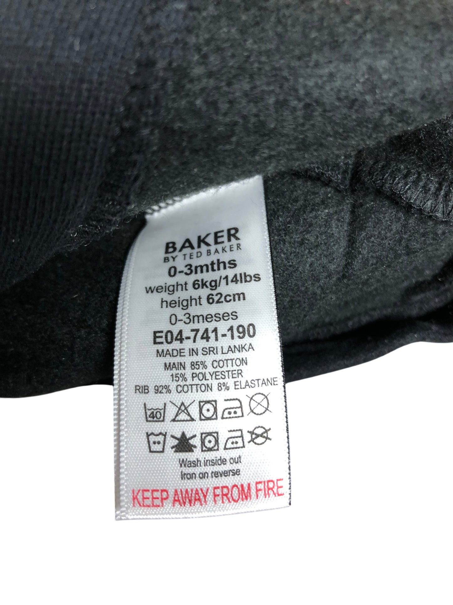 Baker By Ted Baker Baby Set 0-3 Months Cream Black Long Sleeve Trousers