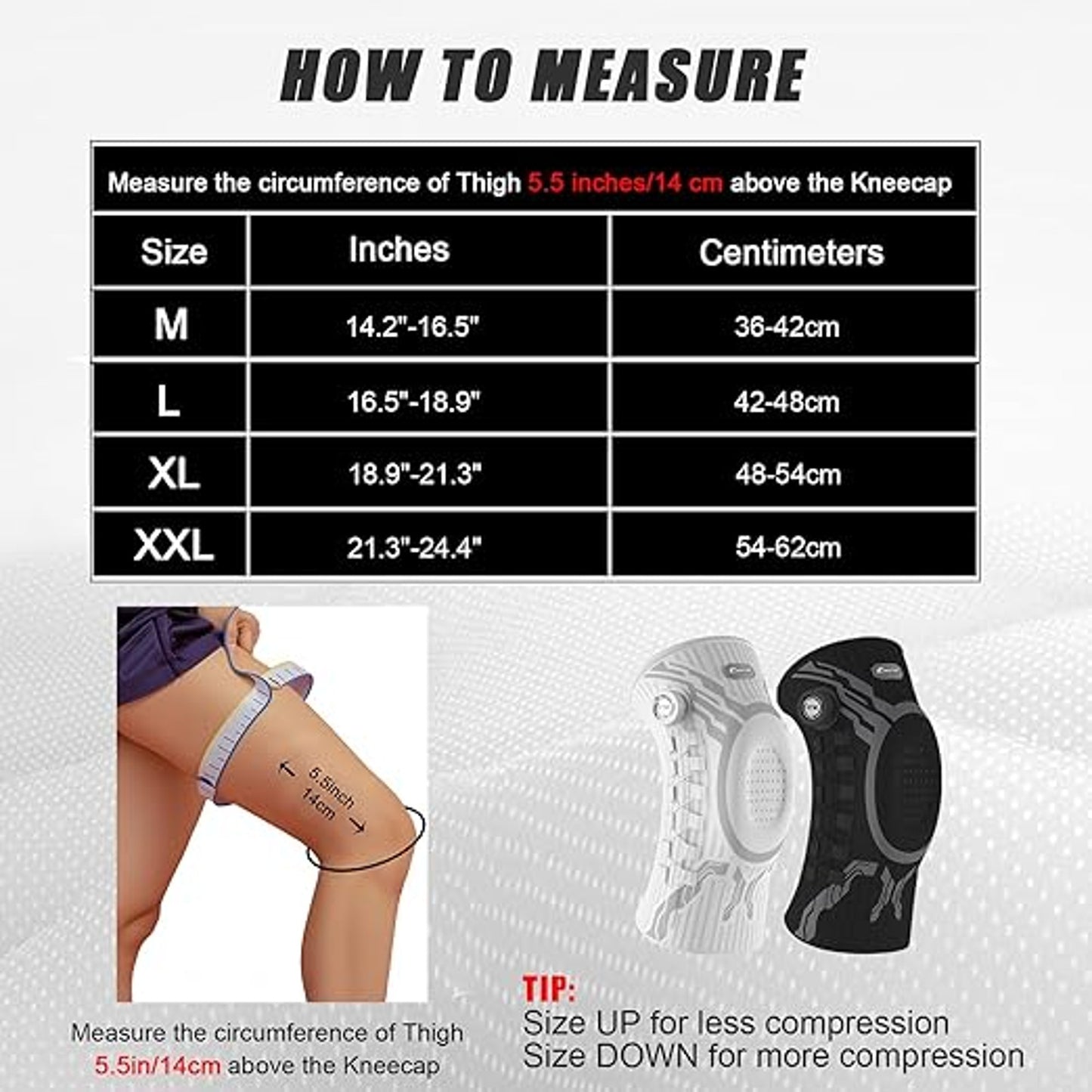 Kuangmi Adjustable Knee Brace Support with Dial System for Injury Recovery W-L-L