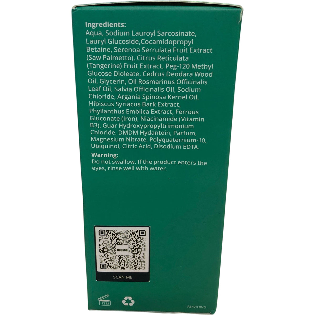 HUSSSSH Hair Therapy Shampoo 250ml Citrus Blend Reconstruction and Thickening