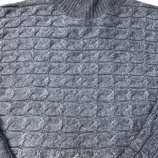 Chunky Knit Jumper Size S Women's High Neck Long Sleeve Sweater