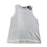 River Island Men's White Knit Sleeveless T-Shirt Size Extra Large Summer Top