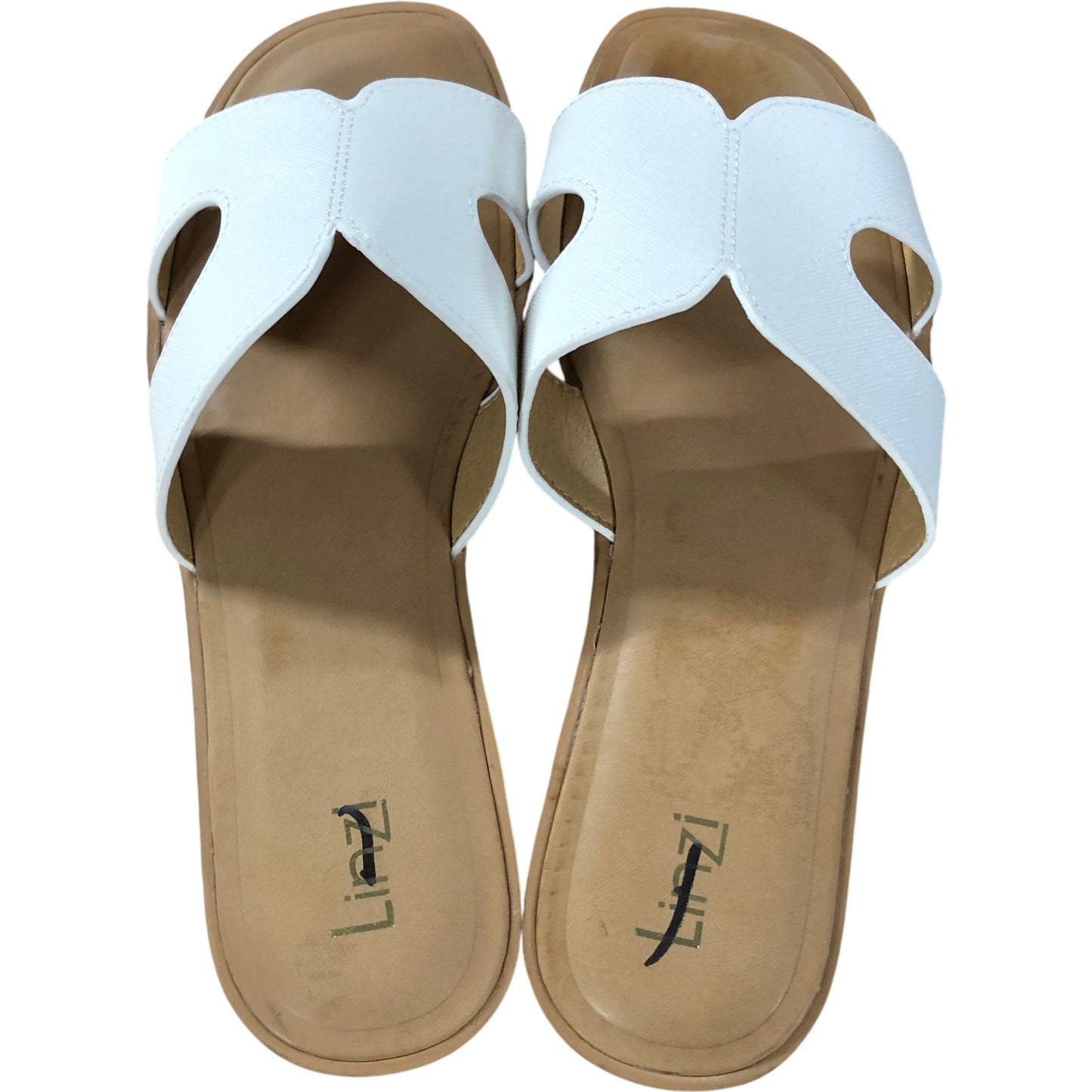 Linzi Women's Slide Sandals UK6 White Synthetic Casual Open Toe Footwear